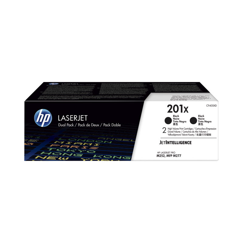 PAQUETE DE 2 CARTUCHOS DE TÓNER ORIGINAL HP LASERJET 201X PAQUETE DE 2 CARTUCHOS DE TÓNER ORIGINAL HP LASERJET 201X