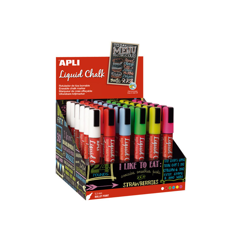 EXPOSITOR 36 ROTULADORES APLI LIQUID CHALK