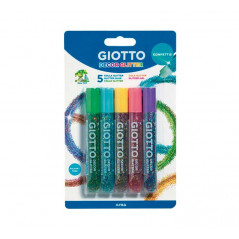 BLÍSTER 5 TUBOS PEGAMENTO GIOTTO GLITTER CONFETTIS