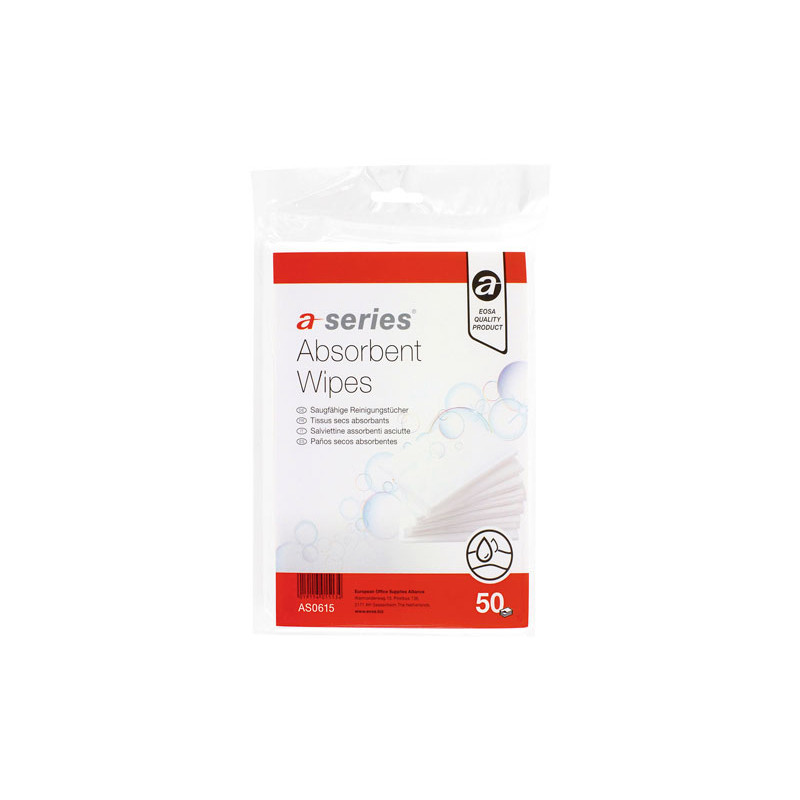 CAJA 50 TOALLITAS A-SERIES SECAS ABSORBENTES