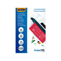 PACK 100 FUNDAS DE PLASTIFICAR FELLOWES BRILLO A4 175 MICRAS