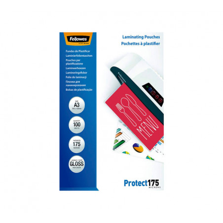 PACK 100 FUNDAS DE PLASTIFICAR FELLOWES BRILLO A3 175 MICRAS