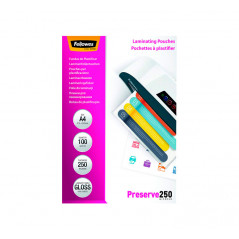 PACK 100 FUNDAS DE PLASTIFICAR FELLOWES BRILLO A4 250 MICRAS