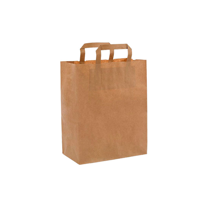 CAJA 250 BOLSAS CON ASAS BIODEGRADABLES DE PAPEL KRAFT 14x32cm