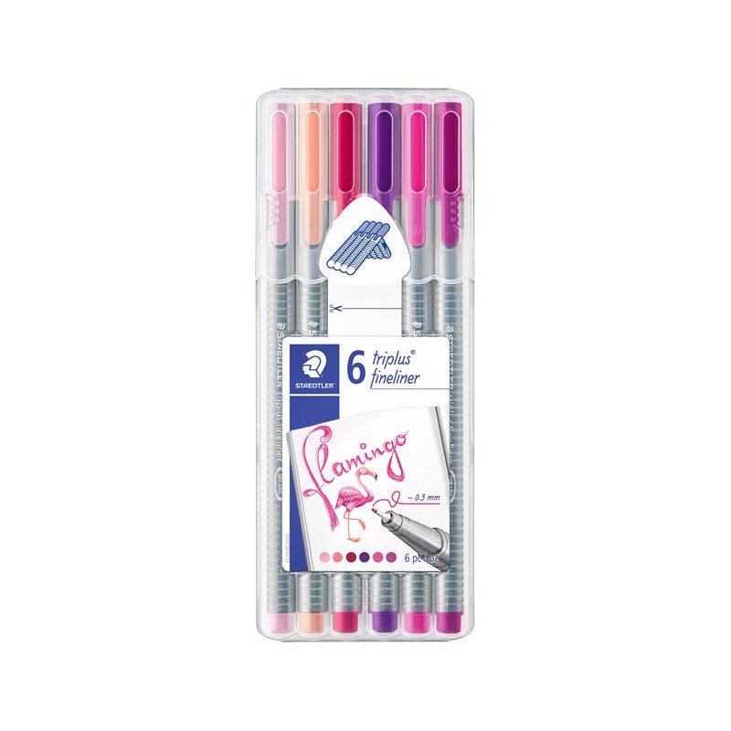 ESTUCHE 6 ROTULADORES STAEDTLER TRIPLUS FINELINER 334 MY FLAMINGO