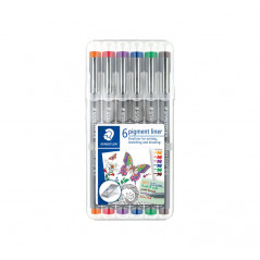 ESTUCHE 6 ROTULADORES STAEDTLER PIGMENT LINER 308 0,5mm COLORES 1