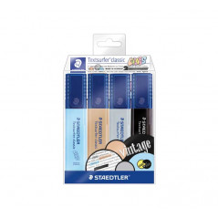 ESTUCHE 4 MARCADORES FLUORESCENTE STAEDTLER PASTEL & VINTAGE