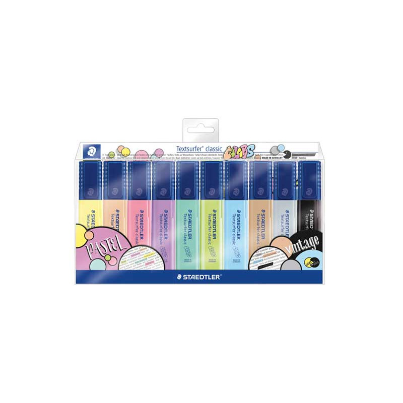 ESTUCHE 10 MARCADORES FLUORESCENTE STAEDTLER PASTEL & VINTAGE ESTUCHE 10 MARCADORES FLUORESCENTE STAEDTLER PASTEL & VINTAGE