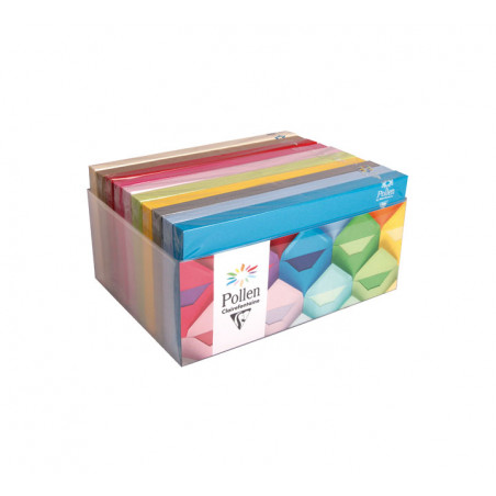 CAJA 10 PAQUETES SOBRES LISOS CLAIREFONTAINE COLORES 110x220cm