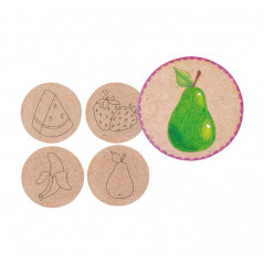 PACK 4 POSAVASOS NIEFENVER DE MADERA: FRUTAS