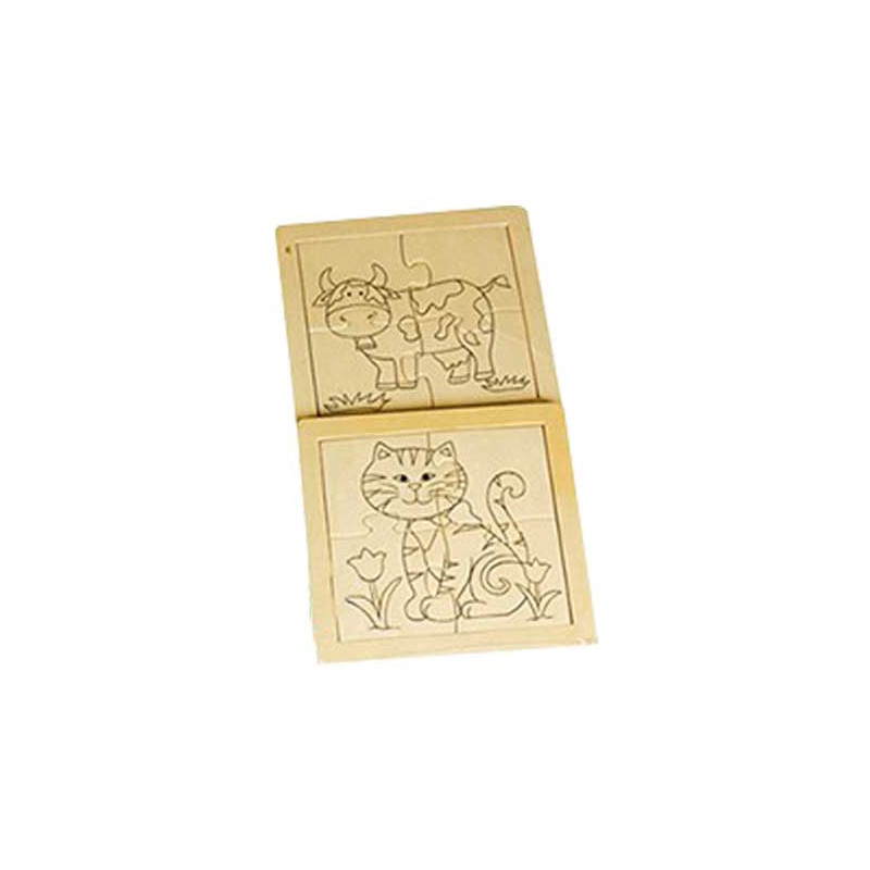 PACK 2 PUZZLES NIEFENVER DE MADERA: ANIMALES DOMÉSTICOS