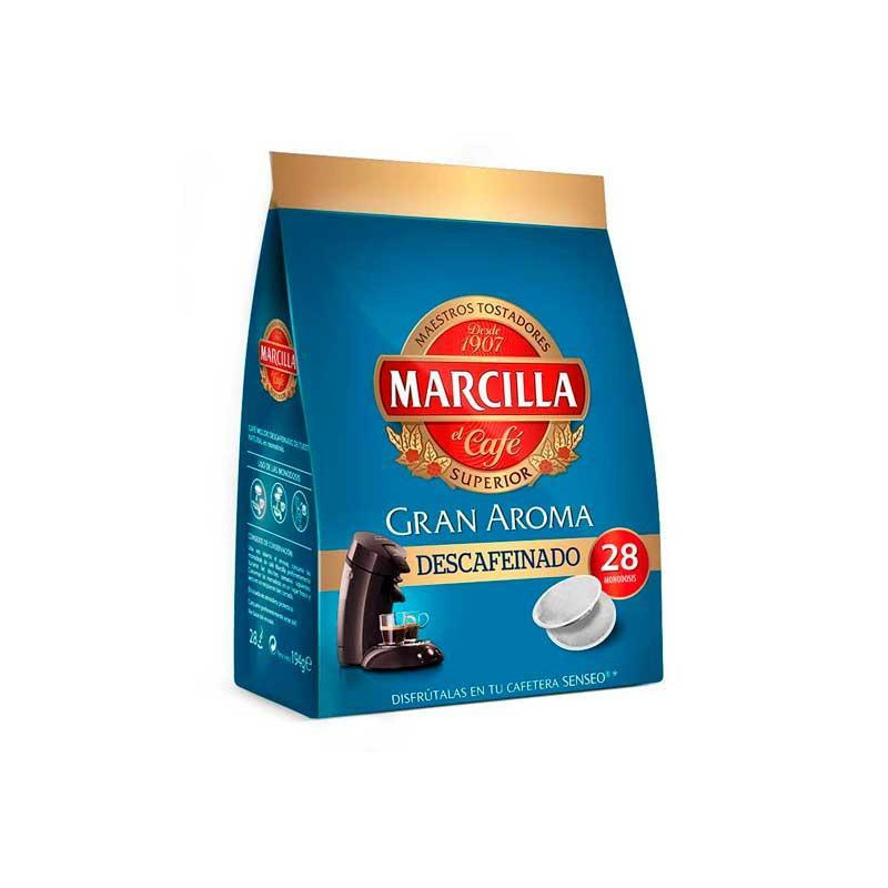 PACK 28 MONODOSIS CAFÉ MARCILLA SENSEO DESCAFEINADO