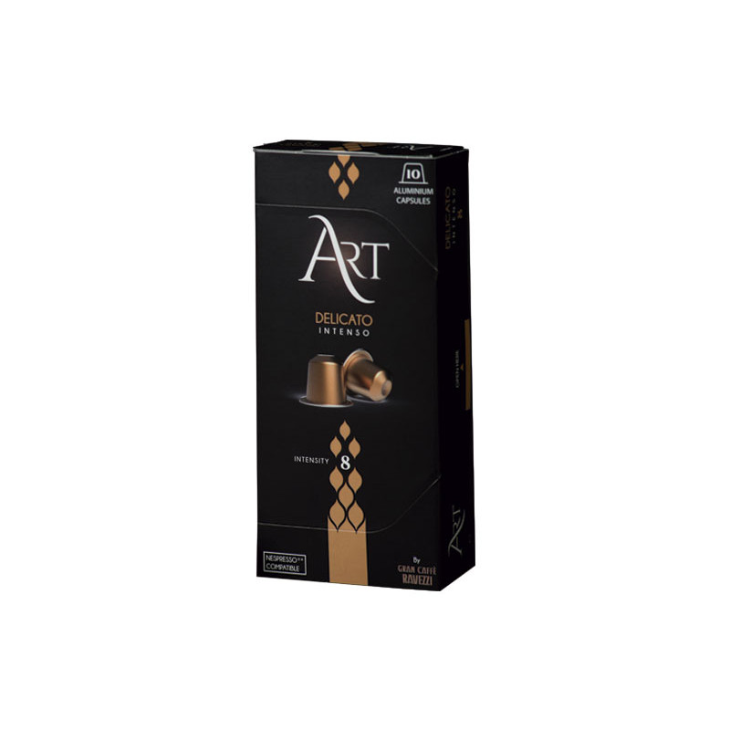 CAJA 10 CÁPSULAS RAVEZZI "DELICATO ART" COMPATIBLES CON NESPRESSO