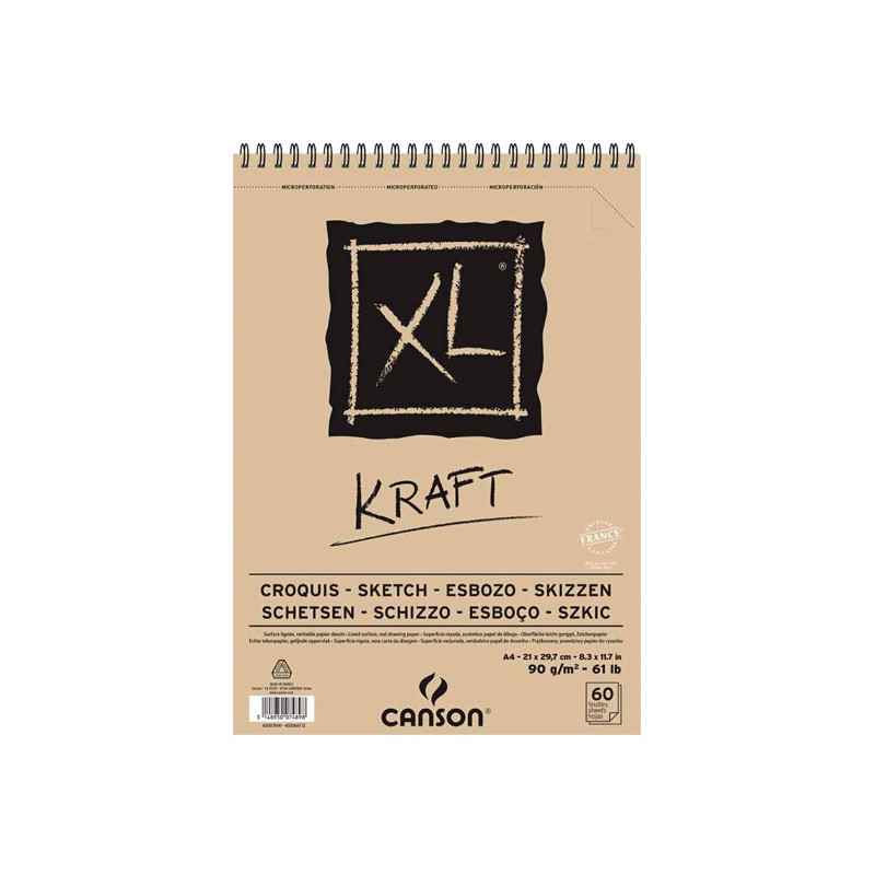 BLOC 60h CANSON DE ESBOZOS KRAFT XL 90gr A4 ESPIRAL RAYADO BLOC 60h CANSON DE ESBOZOS KRAFT XL 90gr A4 ESPIRAL RAYADO