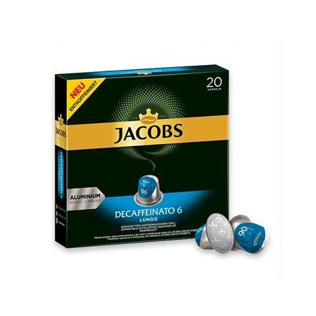 CAJA 20 CÁPSULAS CAFÉ JACOBS "LUNGO 6 DESCAFEINADO"