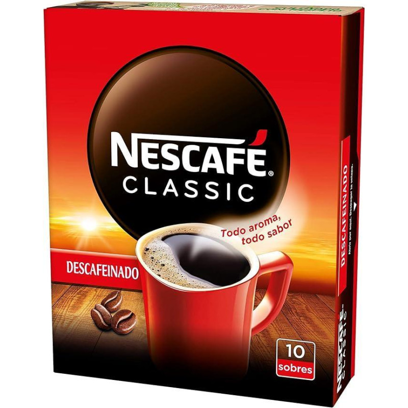 PACK 10 SOBRES CAFÉ NESCAFÉ CLASSIC DESCAFEINADO PACK 10 SOBRES CAFÉ NESCAFÉ CLASSIC DESCAFEINADO