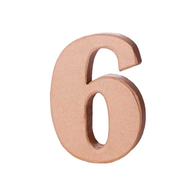 NÚMERO DE PAPEL MACHÉ INNSPIRO "6" 10Cm