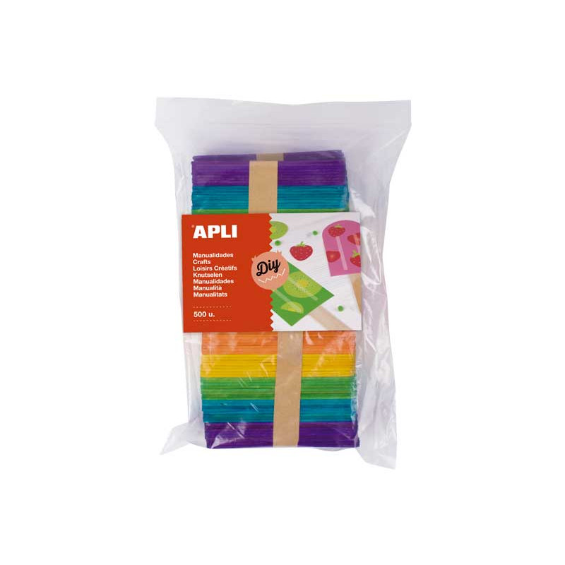 BOLSA 500 PALOS DE POLO APLI KIDS MADERA COLORES