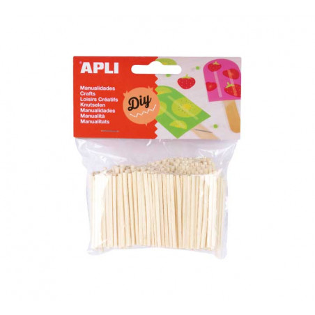 BOLSA 500 PALITOS DE MADERA REDONDOS APLI 50x2mm