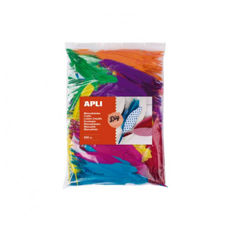 BOLSA 500 PLUMAS DE INDIO APLI DE COLORES