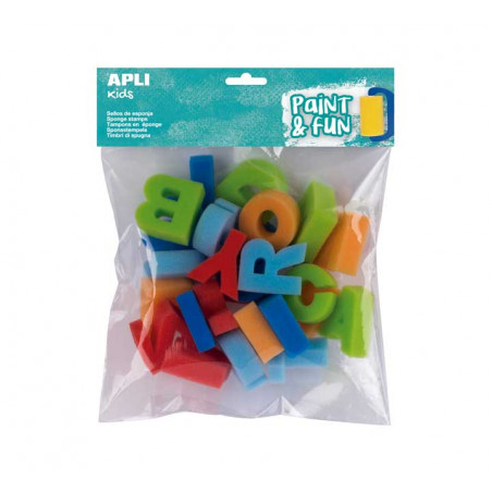 PACK 26 SELLOS DE ESPONJA APLI KIDS "ABECEDARIO"