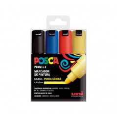 ESTUCHE 4 MARCADORES UNI POSCA PC-7M BASIC