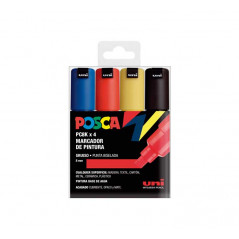 ESTUCHE 4 MARCADORES UNI POSCA PC-8K BASIC