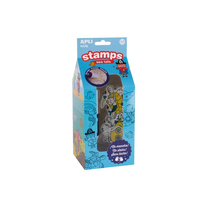 PACK 6 SELLOS BORRABLES APLI KIDS "ANIMALES MARINOS"