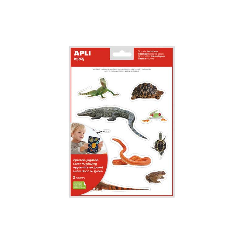 BLÍSTER 2h GOMETS TEMÁTICOS APLI "REPTILES Y ANFIBIOS" BLÍSTER 2h GOMETS TEMÁTICOS APLI "REPTILES Y ANFIBIOS"