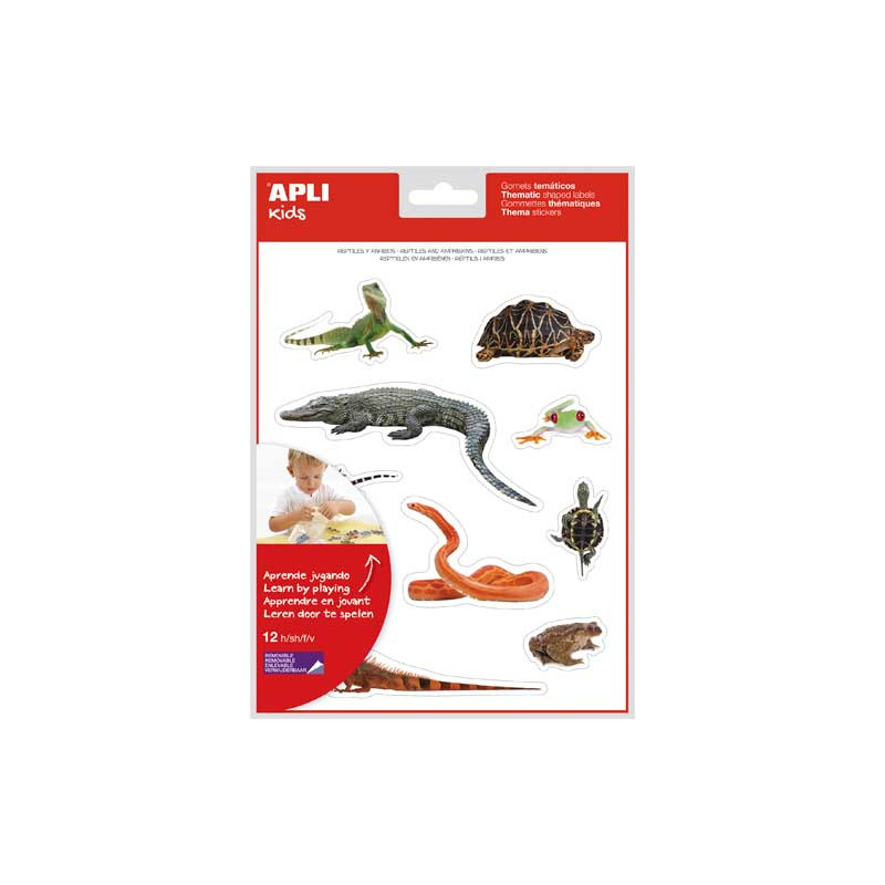 BLÍSTER 12h GOMETS TEMÁTICOS APLI "REPTILES Y ANFIBIOS" BLÍSTER 12h GOMETS TEMÁTICOS APLI "REPTILES Y ANFIBIOS"