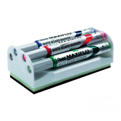 SET 4 ROTULADORES PENTEL MAXIFLO PARA PIZARRA BLANCA CON BORRADOR