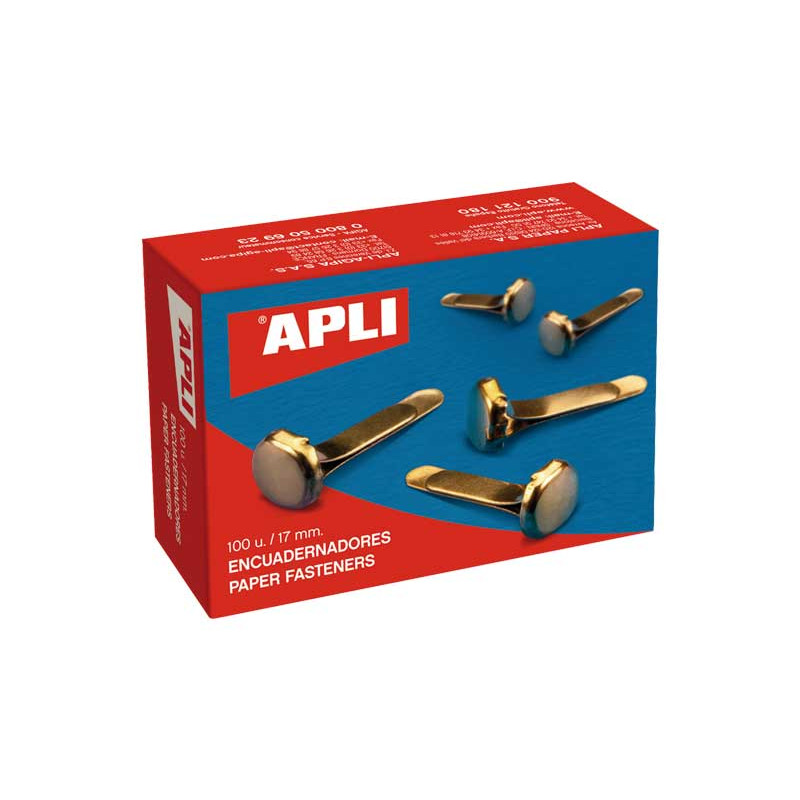 CAJA 100 ENCUADERNADORES APLI SIN ARANDELA 17mm CAJA 100 ENCUADERNADORES APLI SIN ARANDELA 17mm