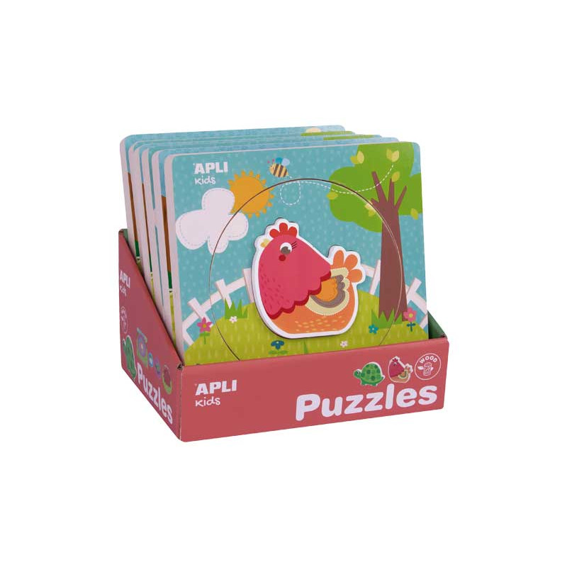 EXPOSITOR 6 PUZZLES APLI KIDS "CAPAS ANIMALES"