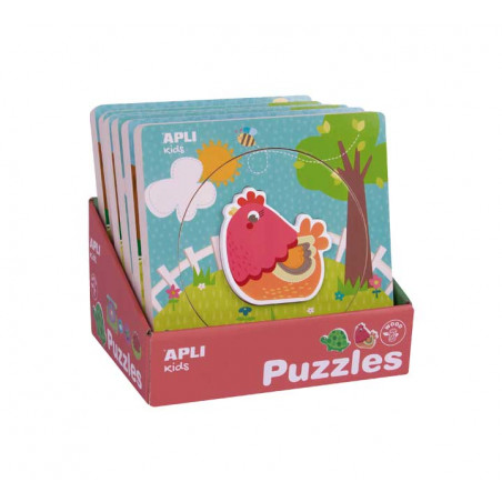 EXPOSITOR 6 PUZZLES APLI KIDS "CAPAS ANIMALES"