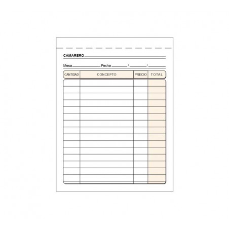 TALONARIO LOAN CAMAREROS 8º DUPLICADO AUTOCOPIA CASTELLANO