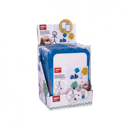 EXPOSITOR APLI 10 PIZARRAS BLANCAS CON BORRADOR Y 2 ROTULADORES