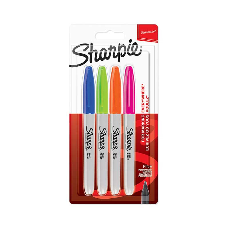BLÍSTER 4 MARCADORES PERMANENTES SHARPIE FINE COLORES NEÓN BLÍSTER 4 MARCADORES PERMANENTES SHARPIE FINE COLORES NEÓN