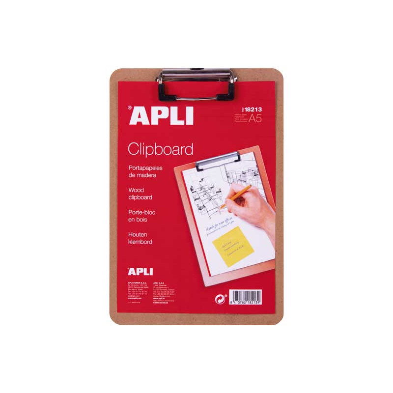 CLIPBOARD APLI BASE DE MADERA A5