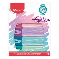 ESTUCHE 4 MARCADORES MAPED GLITTER FLUO PEP`S PASTEL