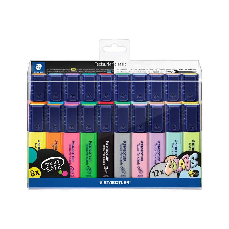 ESTUCHE 20 MARCADORES FLUORESCENTES STAEDTLER TEXTSURFER CLASSIC