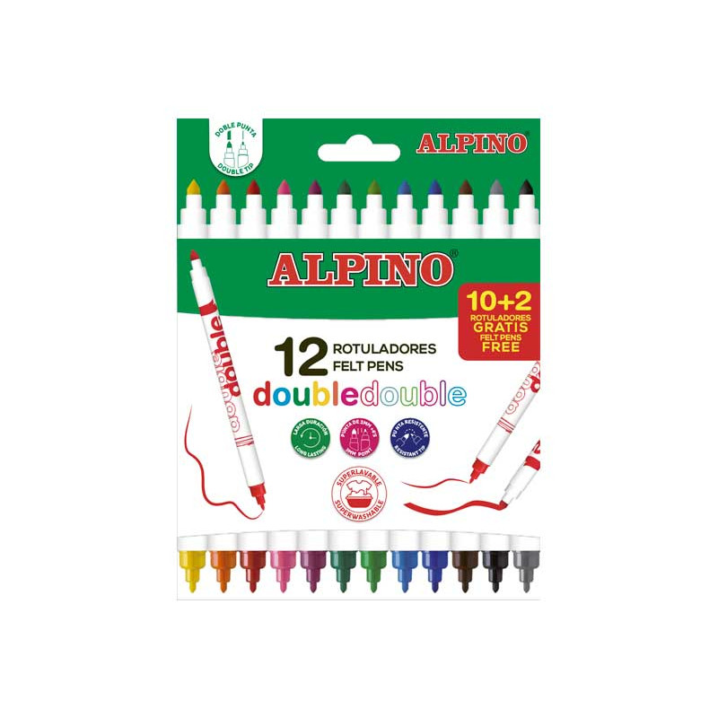ESTUCHE 12 ROTULADORES ALPINO DOBLE PUNTA ESTUCHE 12 ROTULADORES ALPINO DOBLE PUNTA
