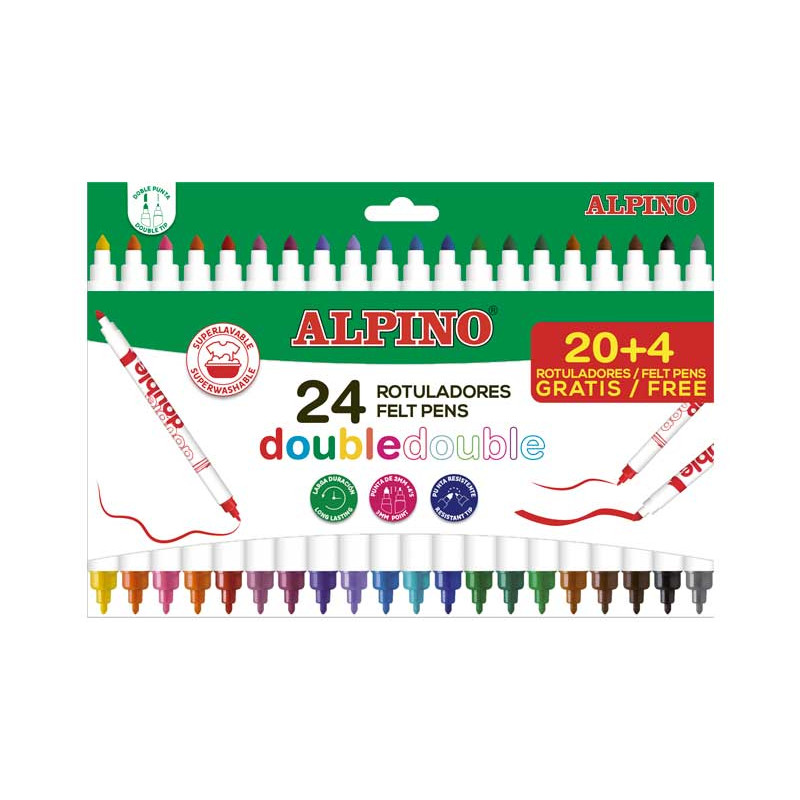 ESTUCHE 24 ROTULADORES ALPINO DOBLE PUNTA ESTUCHE 24 ROTULADORES ALPINO DOBLE PUNTA