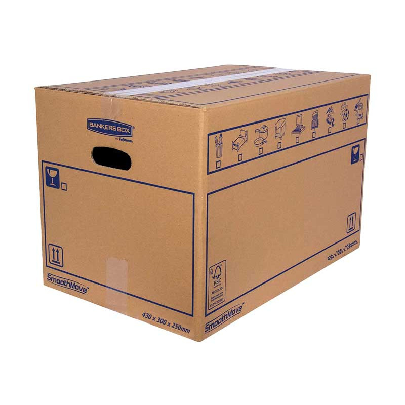 PACK 10 CAJAS FELLOWES MUDANZA 43x30x25 CARTÓN SIMPLE PACK 10 CAJAS FELLOWES MUDANZA 43x30x25 CARTÓN SIMPLE