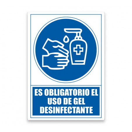 PLACA ARCHIVO 2000 "OBLIGATORIO EL USO DE GEL DESINFECTANTE"