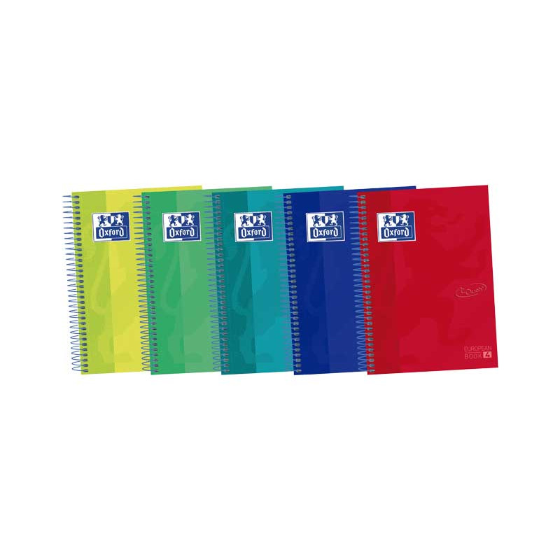 CUADERNO OXFORD "EUROPEANBOOK 4 TOUCH" A5+ 120h COLORES VIVOS