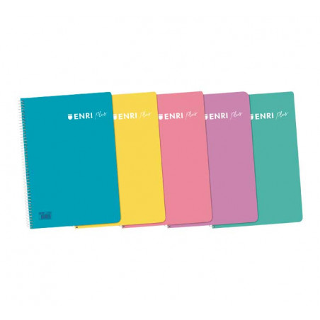CUADERNO ENRI PLUS 80h 4º 4x4 CON MARGEN COLORES PASTEL