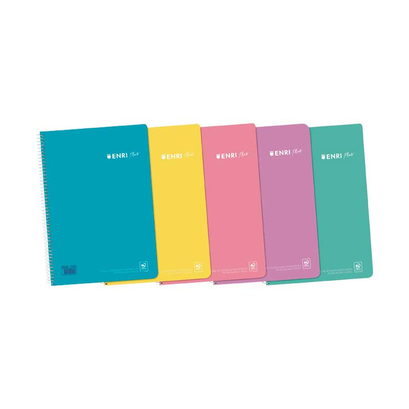 CUADERNO ENRI PLUS 80h Fº 4x4 CON MARGEN COLORES PASTEL