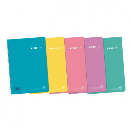 CUADERNO ENRI PLUS 80h Fº 4x4 CON MARGEN COLORES PASTEL