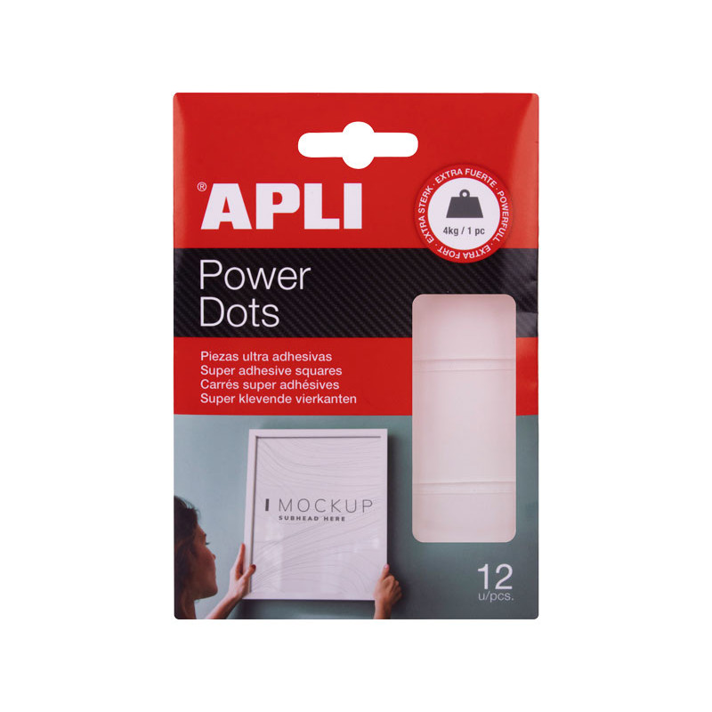 BLÍSTER 12 POWER DOTS APLI ADHESIVOS BLÍSTER 12 POWER DOTS APLI ADHESIVOS