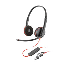 AURICULARES BLACKWIRE 3220 ESTÉREO USB-C NEGRO + ADAPTADOR USB-C/A (PAQUETE)